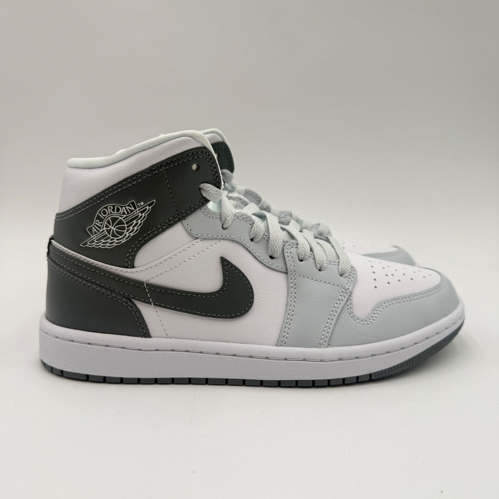 Nike Women's Size 9 Air Jordan 1 Mid White Smoke Grey BQ6472-113 Sneakers NEW
